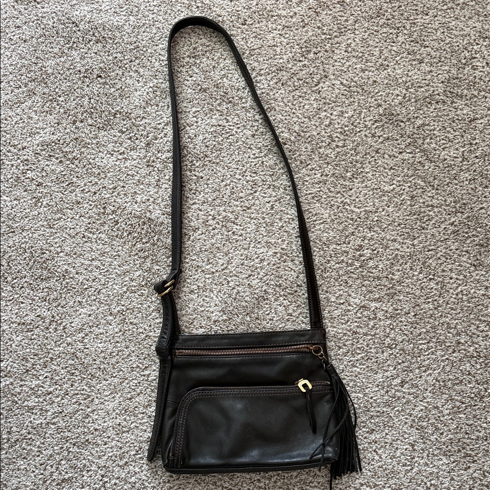 HOBO Black Crossbody Bag with Tassel